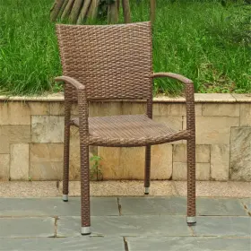 4210-sq-2ch-abn International Caravan Resin Wicker Square Back Dining Chair