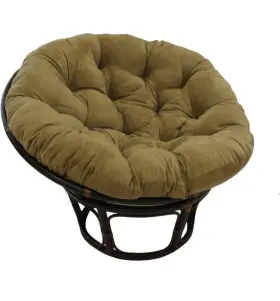 International Caravan 700493933525 Rattan 42-inch Papasan Chair With Micro Suede Cushion - Java