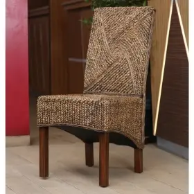 Sg-3305-1ch International Caravan Lambada Hyacinth Spiral Design Chair Brown