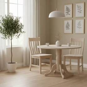 International Concepts 445000987952 Unfinished Wood Dining Chair Set Of 2