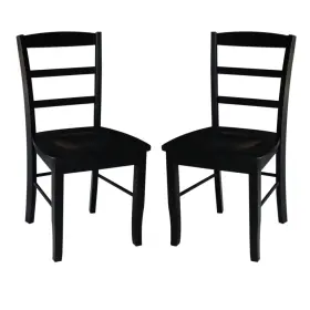 80159950 International Concepts Set Of 2 Madrid Ladderback Chairs Black - Solid Wood