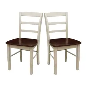 C12-2p International Concepts Dining Chair Wood Antique Almond And Espresso Set Of 2