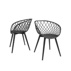 78384617 Jamesdar Set Of 2 Kurv Chair Black - Modern Accent Arm Chairs