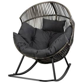 Jamfly Tbdly2-g4-u-a Egg Chair Outdoor Rocking Wicker Oversized Lounger Gray Open Box