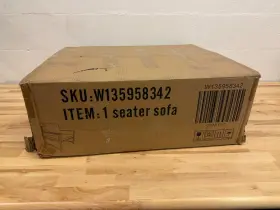 W135958342 Jasmoder / Gray Pvc/faux Leather Single-seat Chair New In Box- Qty 12 25.6 Inch