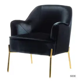 Jayden Creation 190430723805 Accent Chair 26 Inch X30 X32 Wood Frame Metal Legs Black Velvet