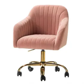 Jayden Creation 190430727834 Jacinda Modern Pink Velvet Swivel And Adjustable Task Chair With