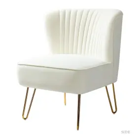 Chm0120-ivory Jayden Creation Side Chair 30 Inch X26 X31.5 Ivory With Tufted Back Armless Indoor