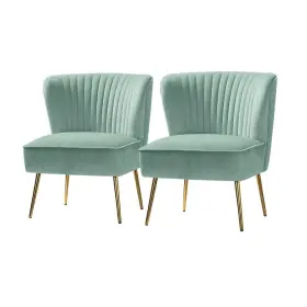 Chmjm002-sage-s2 Jayden Creation Monica Modern Sage Velvet Comfy Living Room Side Chair With Legs