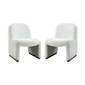 Chs0815-ivy-s2 Jayden Creation Placido Modern Ivory Polyester Side Chair With Arcuate Seats And