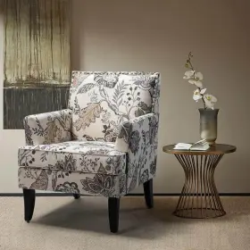 Chs18393-14 Jayden Creation Arm Chair Fabric With Nailhead Trim In Orange/gray Set Of 1