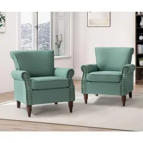 Chwh0479-sge-s2-p Jayden Creation Cythnus Traditional Sage Nailhead Trim Upholstered Accent With 2