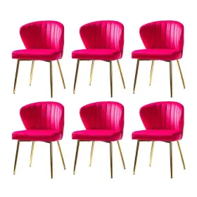 Dsdc0021-fca Jayden Creation Olinto Fuchsia Side Chair With Metal Legs Set Of 6