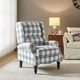 Hrchd0194-2 Jayden Creation Bogazk Contemporary Classic Plaid Black Upholstered Standard Manual Wingback