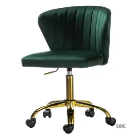 Ofm0051-green Jayden Creation Ilia Modern Velvet Up To 35 Inch Swivel Adjustable Height Task Chair With Wheels