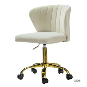 Ofm0051-ivory Jayden Creation Ilia Modern Velvet Up To 35 Inch Swivel Adjustable Height Task