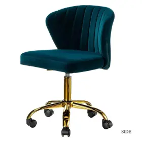 Ofm0051-teal Jayden Creation Ilia Modern Velvet Up To 35 Inch Swivel Adjustable Height Task