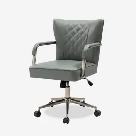 Ofm0839-sge Jayden Creation Falko Sage Faux Leather Polyurethane Elegant Diamond-tufted Swivel Task Chair