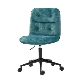 Ofm0988-tel Jayden Creation Ludwig Polyester Upholstered Teal Armless Swivel Task Chair With