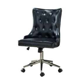 Ofmyn0433-navy Jayden Creation Herse Navy Tufted Nailhead Trim Faux Leather 18.5 Inch -21.5 Adjustable Height