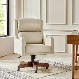 Ofrq0974-bge Jayden Creation Patrick Beige Faux Leather Adjustable Height Swivel Executive