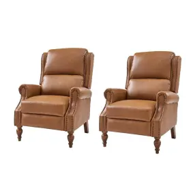 Rcky0846-cml-s2 Jayden Creation Sharon Traditional Roll Arm Manual Recliner With Solid Wood Legs