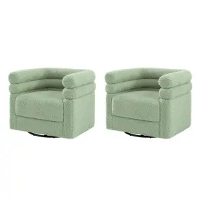 Zswxh0260-sge-s2 Jayden Creation Regina Sage Modern Swivel Chair With 2-pillow Set Of 2