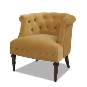2483-959 Jennifer Taylor Katherine Traditional Gold Velvet Tufted Living Room Accent Arm