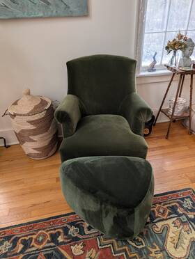 Jennifer Taylor Home 60100-v036 Eloise 30 Inch Pleated Sock Arm Accent Armchair Olive Green Performance Velvet