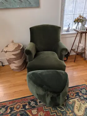 60100-v036 Jennifer Taylor Home Eloise 30 Inch Pleated Sock Arm Accent Armchair Olive Green Performance Velvet