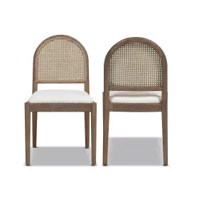 Jennifer Taylor Home 789261118616 Panama 18.5 Inch Curved Cane Rattan Side Dining Chairs Set