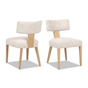 Jennifer Taylor Home 80190-mtw-2p Louise Split Back Upholstered Dining Side Chair Set Of 2 Travertine Beige C