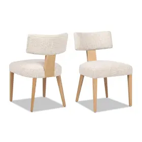 80190-mtw-2p Jennifer Taylor Home Louise Split Back Upholstered Dining Side Chair Set Of 2 Travertine Beige C
