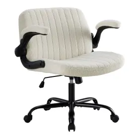 Fh-pty7161 Jhk Wide Criss Cross Legged Vanity Chair Fabric Accent With Flip-arm&rocking Mode