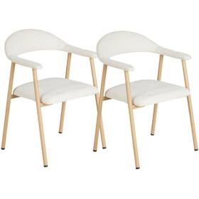 Jhk Fk-cyv2601 Set Of 2 Fabric Upholstered Dining Chairs With Back&armrest Cafe Kitchen Side Chair
