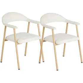 Fk-cyv2601 Jhk Set Of 2 Fabric Upholstered Dining Chairs With Back&armrest Cafe Kitchen Side Chair