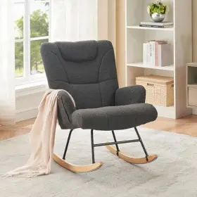 Jocoevol 977655667398 Rocking Chair Nursery Teddy Upholstered Glider With P