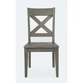 1841-395kd Jofran Outer Banks Reclaimed Solid Wood Farmhouse X-back Chair Set Of 2
