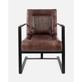 Jofran 819671025027 Maguire Modern Industrial Genuine Leather Sled Chair