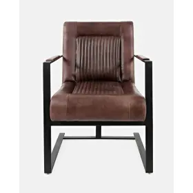 Jofran 819671025027 Maguire Modern Industrial Genuine Leather Sled Chair