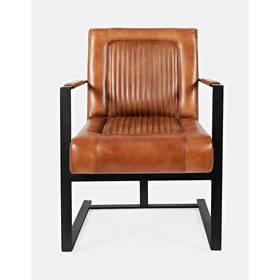 Jofran 819671025034 Maguire Modern Industrial Genuine Leather Sled Chair