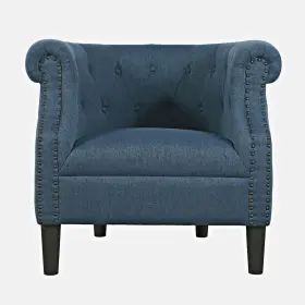 Jofran 840267706839 Transitional Contemporary Upholstered Barrel Curved Back Accent Chair