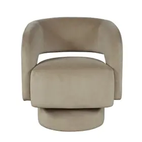 Jofran 840267709700 Mid-century Modern Upholstered Split-back Curved Sculpture Swivel Accent Chair