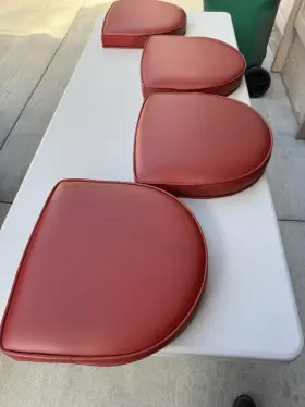 Shbd170530 Johnston Casuals Vinyl Chair Seat Pads 4 Redish Burgundy