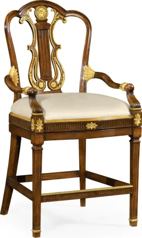 Jonathan Charles 686259458306 Neo-classical Lyre Back Counter Chair-elegant And Stylish