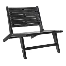 Jonathan Y 744110741681 Leo Mid-century Modern Wood Armless Outdoor Lounge Chair Black