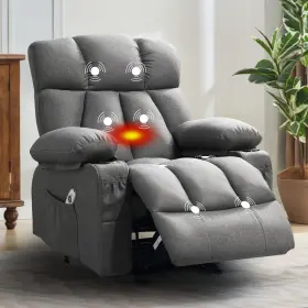 Jonpony 680358303451 Manual Recliner Chair With Heat Therapy And Massage Function Heavy Duty
