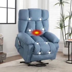 Xl-1288-lm-blue Jonpony Power Lift Recliner Chair With Heat And Massage For