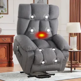 Xl-1288-lm-grey Jonpony Power Lift Recliner Chair For Elderly With Heat And