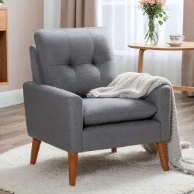 Jummico 977298782526 Mid Century Accent Chair Fabric Modern Reading Living Room Fluffy Com